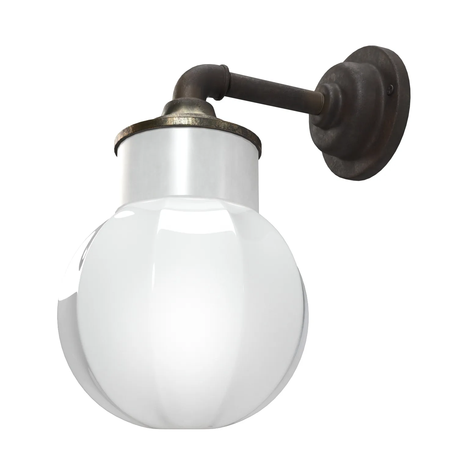 Opaline Glass Porcelain Industrial Wall Lamp PBR 3D Model_06